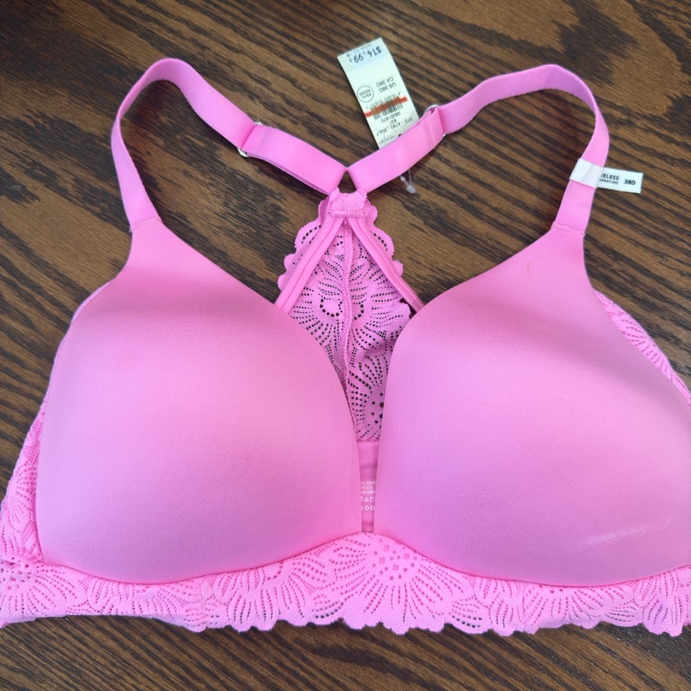 Aerie Vibrant Pink Lace Bra